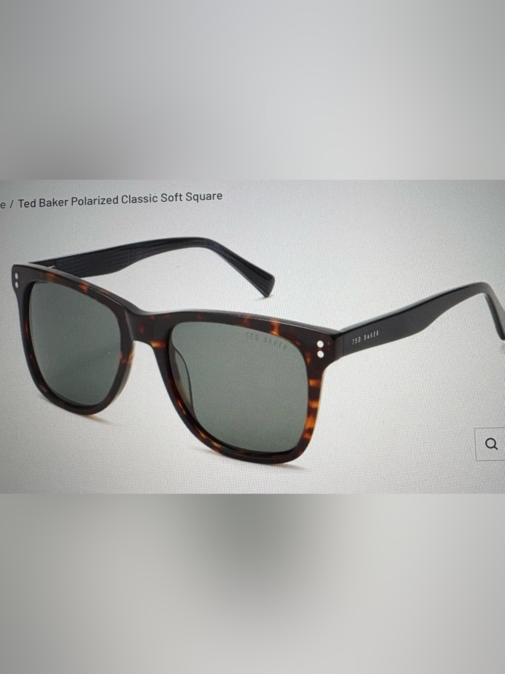 Ted Baker Tortoiseshell Square Sunglasses with Green Lenses